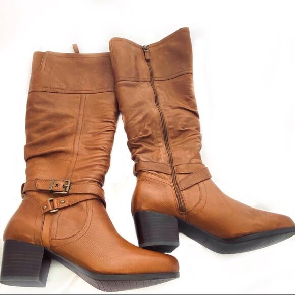 Knee High Boots Array Banana Bread Dakota Ban Zip Boots NWB Sz 9.5 - Picture 2 of 10